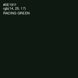 #0E1911 - Racing Green Color Image
